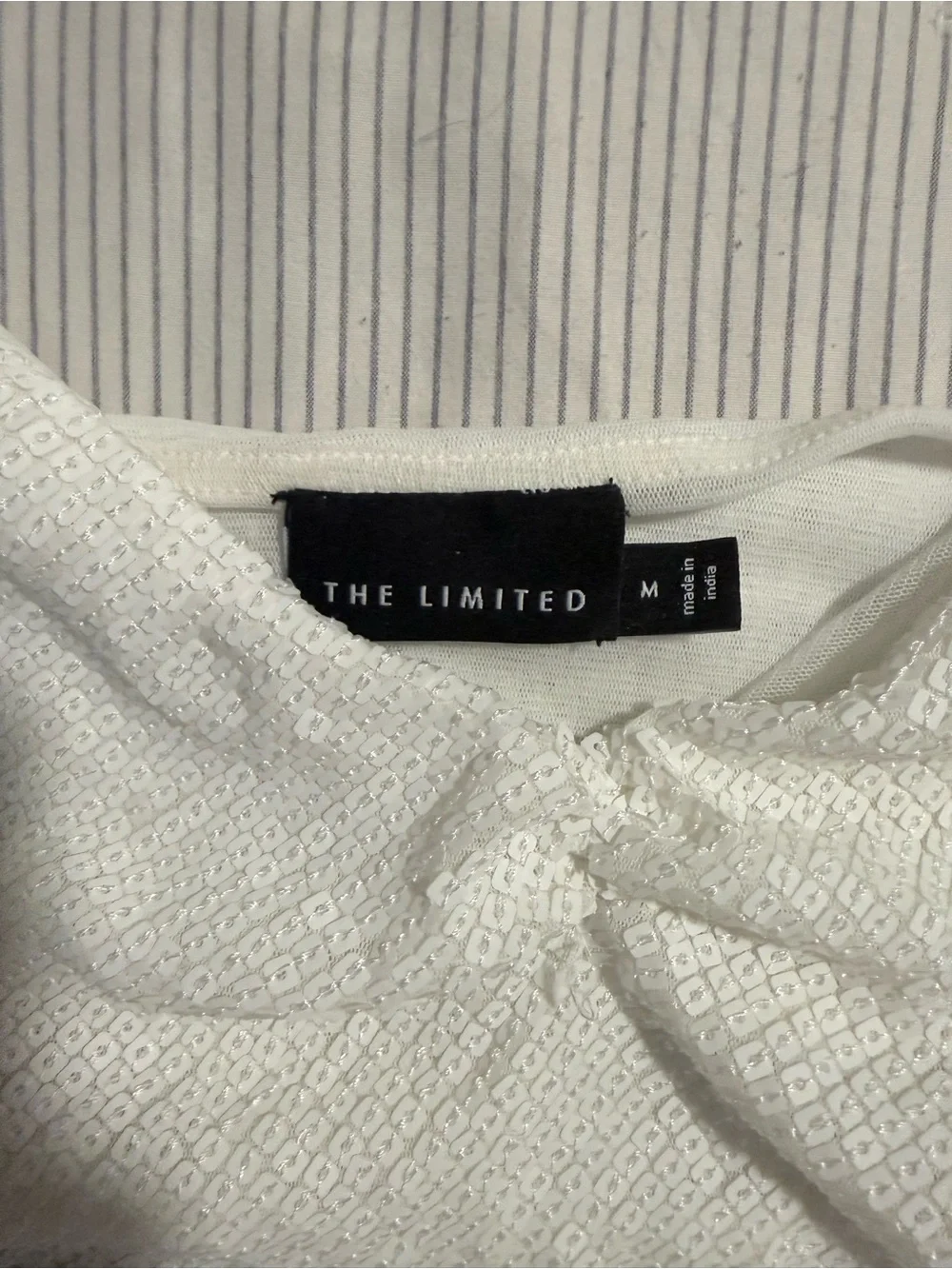 The Limited White Sequin Spaghetti Strap Cami Top - Picture 2 of 3